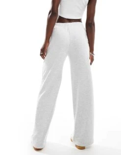 Bershka Wide Leg Joggers Co-ord In Grey Marl For Women -Chic Maze Sales 207142090 4