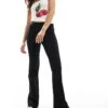 Bershka Flared Tailored Trousers In Black For Women Black -Chic Maze Sales 207142146 1 black