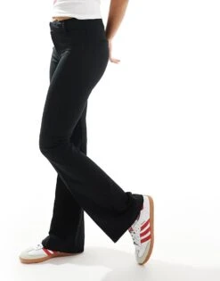Bershka Flared Tailored Trousers In Black For Women Black -Chic Maze Sales 207142146 4
