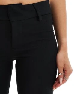 Bershka Flared Tailored Trousers In Black For Women Black -Chic Maze Sales 207142146 5