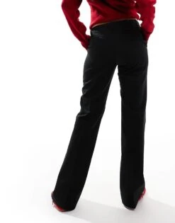 Bershka Flared Woven Trousers In Black For Women Black -Chic Maze Sales 207142184 5