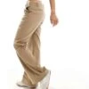 Bershka Flared Woven Trousers In Brown For Women -Chic Maze Sales 207142191 1 brown