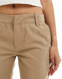 Bershka Flared Woven Trousers In Brown For Women -Chic Maze Sales 207142191 5