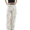 Bershka Petite Carpenter Trousers In Snakeskin Print For Women Snake Print -Chic Maze Sales 207142199 1 snakeprint
