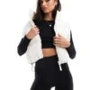 Bershka Nylon Cropped Boxy Gilet In Ecru For Women Beige -Chic Maze Sales 207142236 1 beige