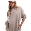 Bershka Oversized Sweatshirt In Sand For Women Beige -Chic Maze Sales 207142339 1 beige