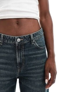 Bershka Baggy Wide Leg Jeans In Dark Wash Blue For Women -Chic Maze Sales 207163957 5