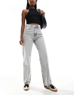 Bershka Comfort Fit Mom Jean In Grey For Women -Chic Maze Sales 207163966 5