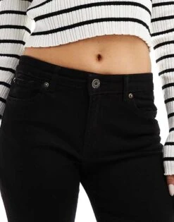 Bershka High Waisted Flared Jeans In Black For Women Black -Chic Maze Sales 207164378 5
