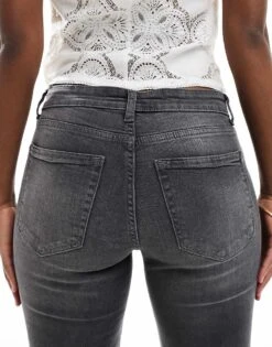 Bershka High Waisted Flared Jeans In Grey For Women -Chic Maze Sales 207164405 4