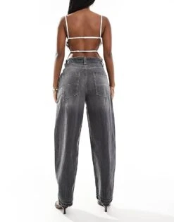 Bershka Baggy Skater Jeans In Dirty Grey For Women -Chic Maze Sales 207164636 3