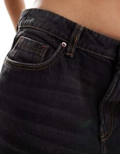 Bershka Petite Baggy Wide Leg Jeans In Black For Women Black -Chic Maze Sales 207165927 4