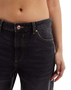 Bershka Petite Baggy Wide Leg Jeans In Black For Women Black -Chic Maze Sales 207165927 5