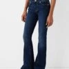 Bershka High Waisted Flared Jeans In Dark Wash For Women Blue -Chic Maze Sales 207166087 1 blue