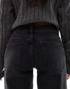 Bershka Petite Split Hem Flare Jean In Black For Women Black -Chic Maze Sales 207167062 4