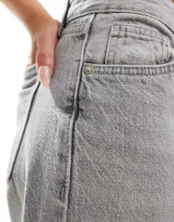 Bershka Straight Leg Jeans In Grey For Women -Chic Maze Sales 207167364 2