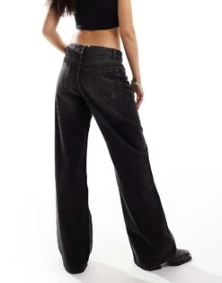 Bershka Baggy Wide Leg Jeans In Black For Women Black -Chic Maze Sales 207167717 3