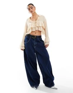 Bershka Sheer Tie Front Top In Pink For Women -Chic Maze Sales 207174515 2