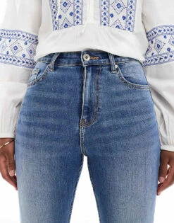 Bershka High Waist Skinny Jean In Light Wash For Women Light Blue -Chic Maze Sales 207196244 5