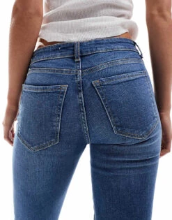 Bershka Petite High Waisted Flared Jeans In Light Wash Blue For Women -Chic Maze Sales 207226776 4