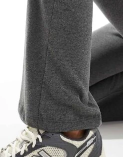 Bershka High Waisted Sculpting Jersey Flared Trousers In Dark Grey For Women -Chic Maze Sales 207249892 3