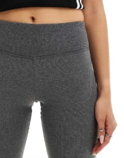 Bershka High Waisted Sculpting Jersey Flared Trousers In Dark Grey For Women -Chic Maze Sales 207249892 5