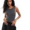 Bershka Bow Back Knitted Bodysuit In Grey For Women -Chic Maze Sales 207288467 1 grey