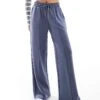 Bershka Tie Waist Wide Leg Joggers In Grey Blue For Women -Chic Maze Sales 207288659 1 grey