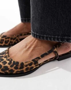 Bershka Flat Slingbacks In Leopard Print For Women Multi -Chic Maze Sales 207295846 4