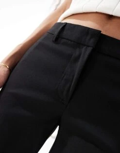 Bershka Petite Straight Leg Tailored Trousers In Black For Women Black -Chic Maze Sales 207299848 3