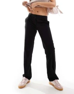 Bershka Straight Leg Tailored Trousers In Black For Women Black -Chic Maze Sales 207299905 1 black 1