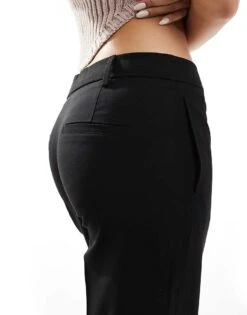 Bershka Straight Leg Tailored Trousers In Black For Women Black -Chic Maze Sales 207299905 2