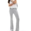 Bershka Ribbed Wide Leg Trousers In Grey Marl For Women -Chic Maze Sales 207309934 1 grey