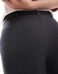 Bershka Petite Tailored Trouser In Charcoal For Women Grey -Chic Maze Sales 207310088 4