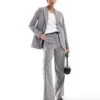 Bershka Oversized Mansy Blazer And Trouser Co-ord In Grey Check -Chic Maze Sales 207324590 3