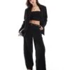 Bershka Wide Leg Belted Tailored Trousers Co-ord In Black For Women -Chic Maze Sales 207324627 1 black