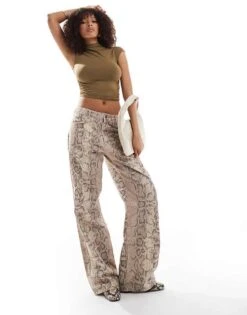 Bershka High Neck Polyamide Ruched Side Top In Khaki For Women -Chic Maze Sales 207324706 3