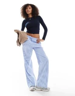 Bershka Long Sleeve Baby Tee In Navy Blue For Women Mblue -Chic Maze Sales 207324732 4