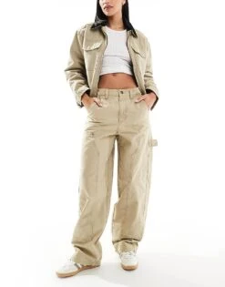 Bershka Carpenter Trousers In Brown For Women -Chic Maze Sales 207324775 1 brown 1