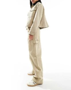 Bershka Carpenter Trousers In Brown For Women -Chic Maze Sales 207324775 3