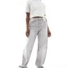 Bershka Ultra Wide Leg Jeans In Light Grey For Women -Chic Maze Sales 207324865 1 grey