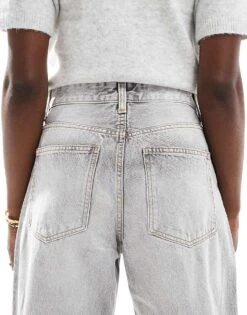 Bershka Ultra Wide Leg Jeans In Light Grey For Women -Chic Maze Sales 207324865 4