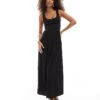 Bershka Drop Waist Jersey Maxi Dress In Black For Women -Chic Maze Sales 207379964 1 black