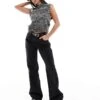 Bershka High Waisted 90s Wide Leg Jeans In Black For Women -Chic Maze Sales 207380517 1 black