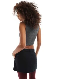 Bershka Bershk Ribbed Knitted Waistcoat In Grey For Women -Chic Maze Sales 207409158 4