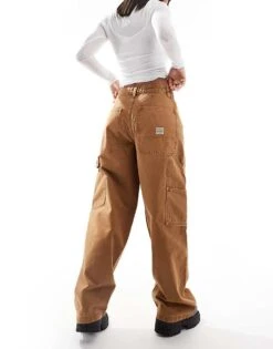Bershka Carpenter Trousers In Sand For Women -Chic Maze Sales 207409221 3