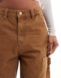 Bershka Carpenter Trousers In Sand For Women -Chic Maze Sales 207409221 5