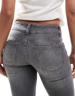 Bershka Low Rise Bootcut Jeans In Acid Wash Grey For Women -Chic Maze Sales 207444064 4