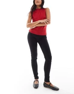 Bershka Petite High Waist Skinny Jean In Black For Women -Chic Maze Sales 207446434 1 black 1