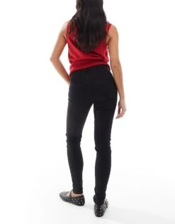 Bershka Petite High Waist Skinny Jean In Black For Women -Chic Maze Sales 207446434 2